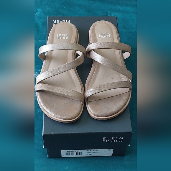 Eileen Fisher Kira Leather Slides - Picture 2 of 4